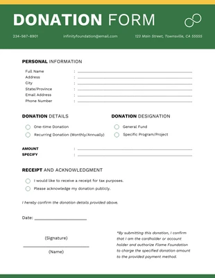 Free  Template: Goblin Donation Form Template