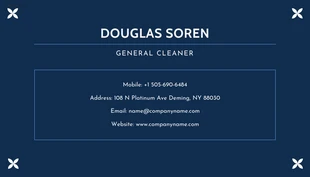 Navy Professional Cleaning Services Business Card - Page 2