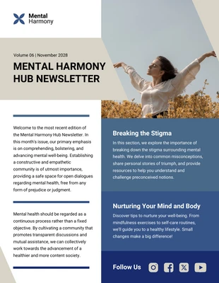 Free  Template: Mental Health Awareness Newsletter Template