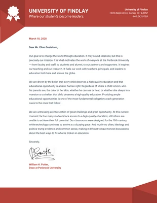 business  Template: University Education Faculty Letterhead