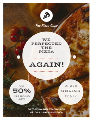 Free  Template: Cheap Pizza Order Restaurant Flyer Template