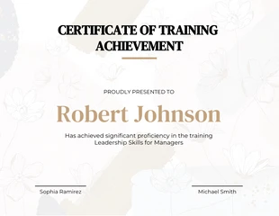 Free  Template: Simple Certificate of Training Achievement Template