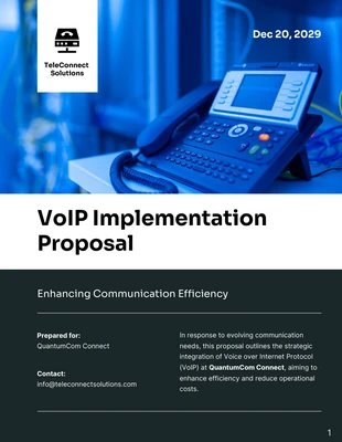 premium  Template: VoIP Implementation Telecommunications Proposal Template