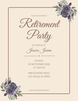 Free  Template: Minimalist Cream and Brown Retirement Party Invitation