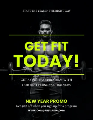 Free  Template: One Year Personal Training Promotional Flyer Template