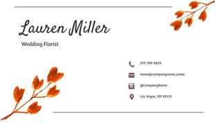 Red Simple Floral Business Card - Page 2