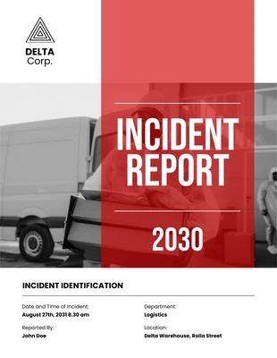 Free  Template: White Red Incident Report Template