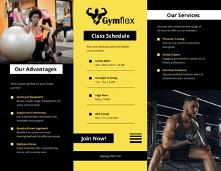 Black and Yellow Gym Tri Fold Brochure - Page 2