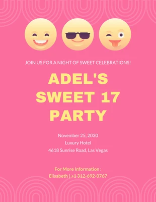 Free  Template: Simple Pink Birthday Invitation Card