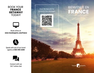 Free interactive Template: France Travel Tri Fold Brochure Example Template