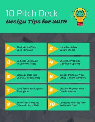 premium  Template: Abstract Pitch Deck Design Tips List Infographic Template