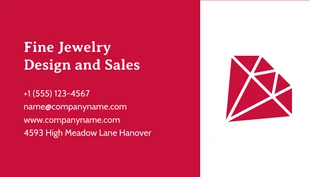 Red And White Minimalist Jewelry QR Code Business Card - Page 2