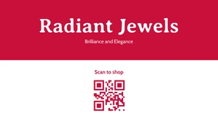 Free  Template: Red And White Minimalist Jewelry QR Code Business Card