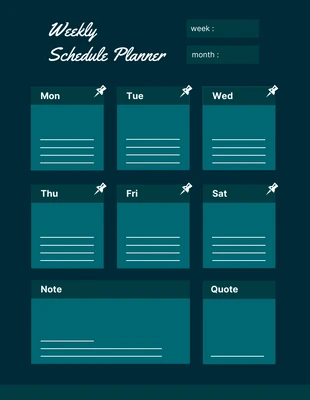 Free  Template: Firefly Minimalist Weekly Schedule Planner Template