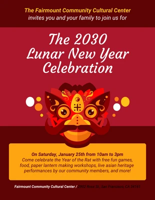 Free  Template: Lunar New Year Celebration Event Flyer Template