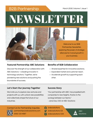 business  Template: B2B Partnership Newsletter Template