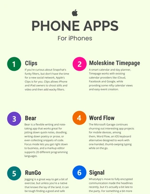 premium  Template: 10 Apple Apps Infographic Template