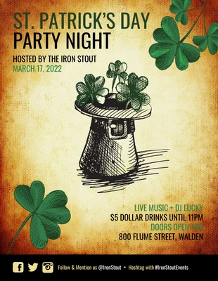 business  Template: Illustrative St Patrick's Day Event Party Flyer Template