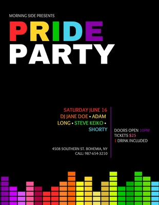 Free  Template: Rainbow Pride Party Event Flyer Template