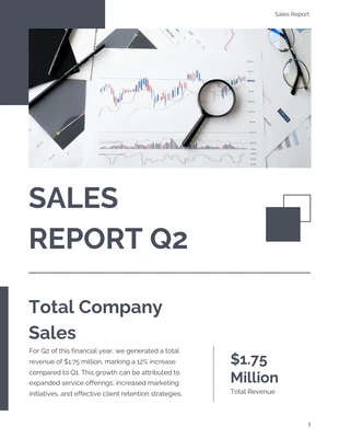 Free  Template: Gray White Sales Report Template