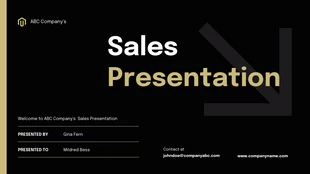 Free  Template: Black Sorrell Brown Sales Presentation Template