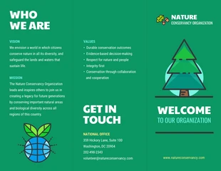 Free  Template: Nature Conservancy Tri Fold Brochure Template