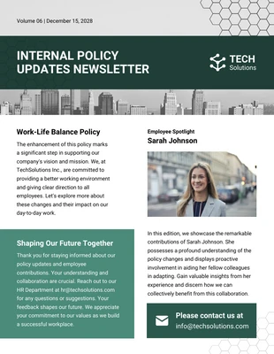 business  Template: Internal Policy Updates Newsletter Template