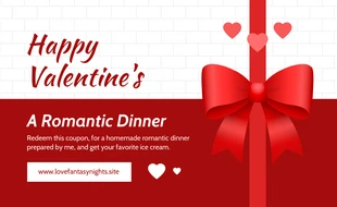 Free  Template: White And Red Modern Valentine Love Coupon