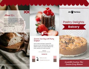 Free  Template: Pastry Delights Bakery Brochure Template