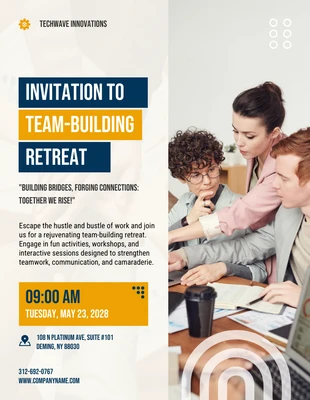 Free  Template: White Modern Elegant Minimalist Team Building Company Event Invitation