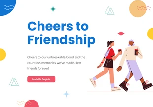 Free  Template: Clean Flat Minimalistic Friendship Card