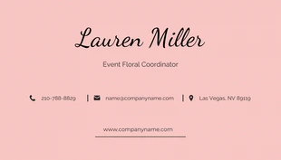 Pink Floral Business Card - Page 2