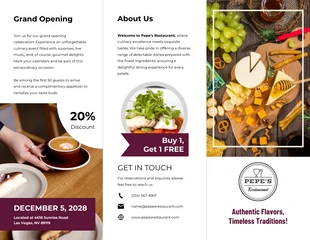 business interactive Template: Minimalist Gourmet Delights Food Brochures Template