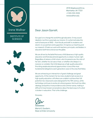 Free  Template: Green Science Institute Letterhead