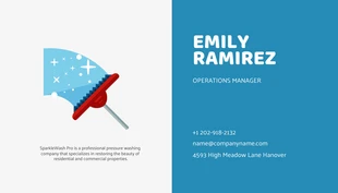 White And Blue Simple Pressure Washing Business Card - Page 2