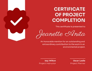 Free  Template: Certificate Design of Project Completion Template