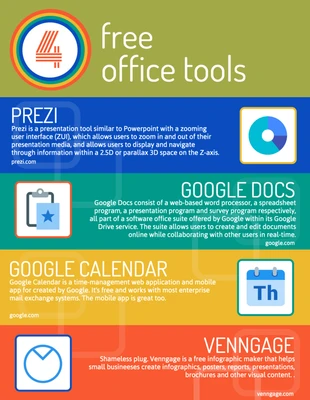 Free  Template: Free Office Tools List Infographic Template