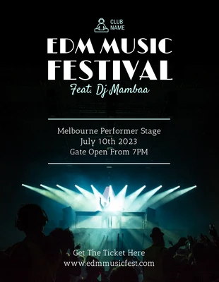 Free  Template: Modern EDM Music Festival Flyer Template