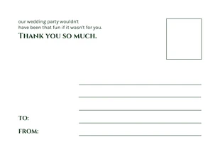 Dark Green Simple Wedding Thank You Postcard - Page 2