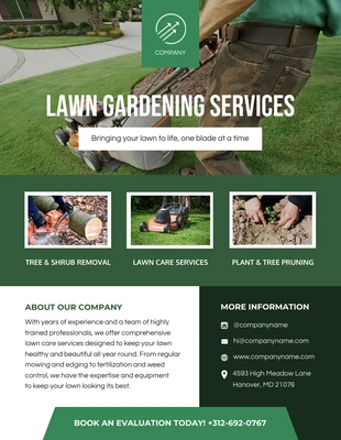 Free  Template: Lawn Gardening Services Flyer Template