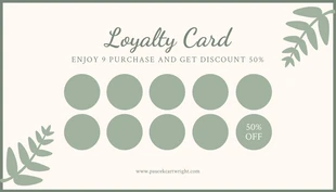 premium  Template: Light Grey And Green Modern Fashion Illustration Loyalty Card