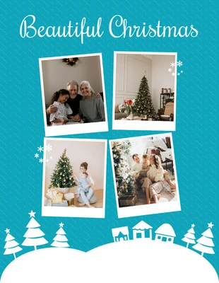 Free  Template: Cyan Minimalist Christmas Collage