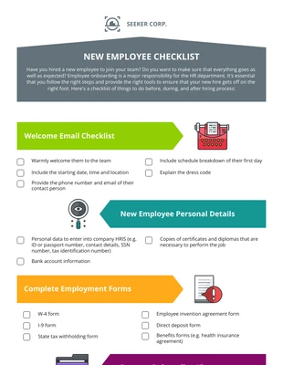 Free interactive Template: New Employee Orientation Checklist Template