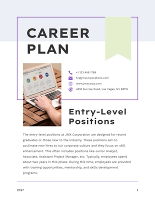 Free  Template: Career Plan Example Template