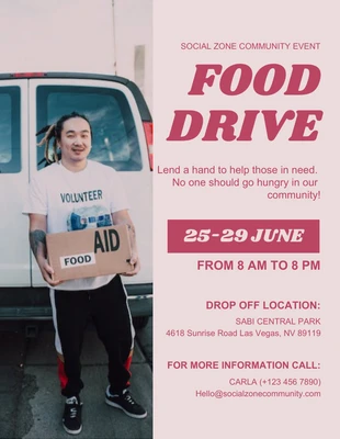 Free  Template: Food Drive Event Flyer Template