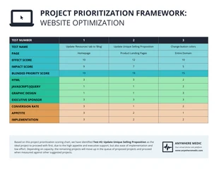 Free  Template: Medical Website Prioritization Framework Template