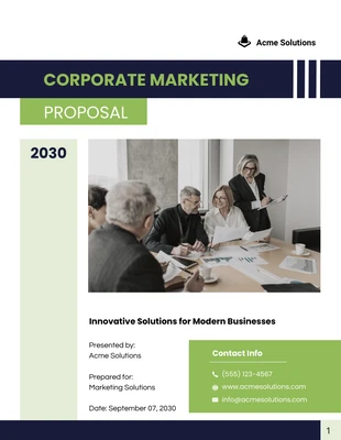 Free  Template: Corporate Marketing Proposal Template