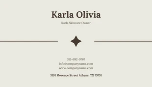 Cream & Brown Minimalist Aesthetician Business Card - Page 2