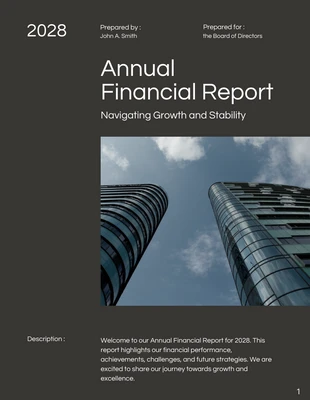 Free  Template: Annual Financial Report Template