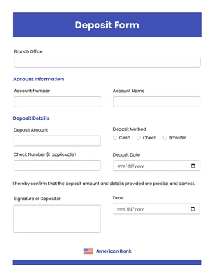 Free interactive Template: White Blue Minimalist Banking Form